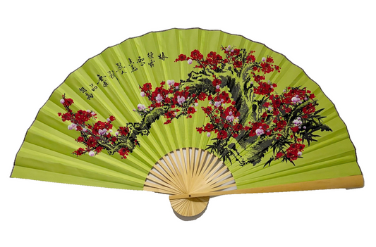 63” EXTRA LARGE WINTER PLUM BLOSSOMS OF RESILIENCE WALL FAN - ESSENTIAL GALLERY LINE